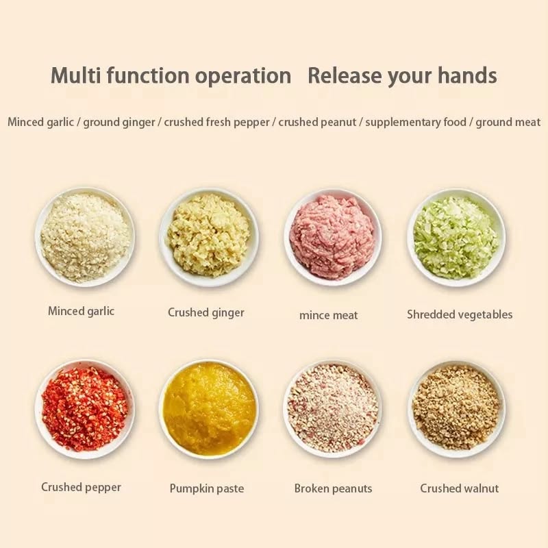 Vegetable and fruit chopper USB charging, 250ml electric